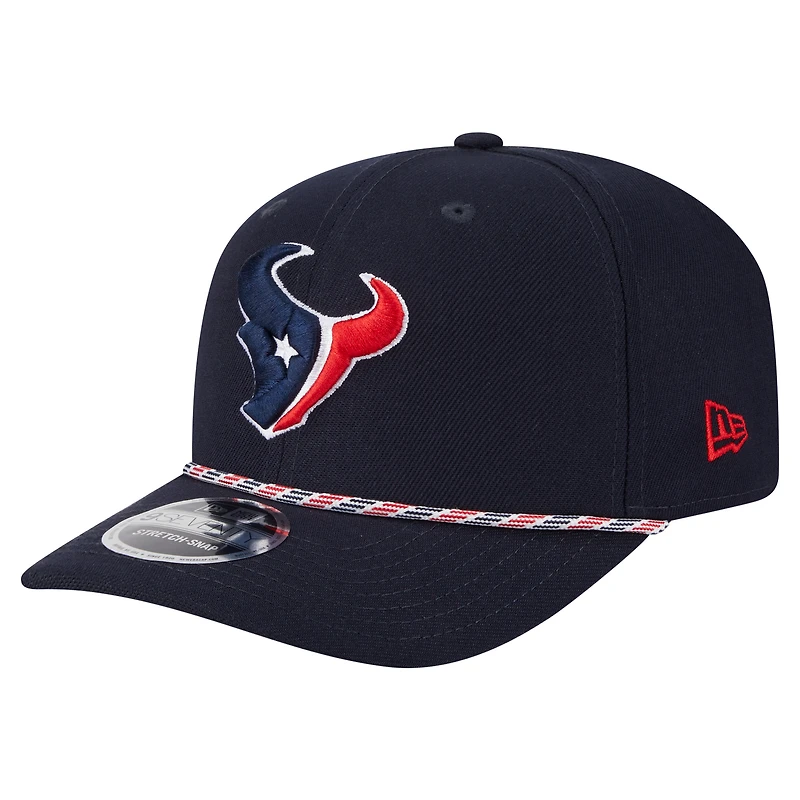 Men's New Era Navy Houston Texans Gameday Multi Rope 9SEVENTY Stretch-Snap Hat