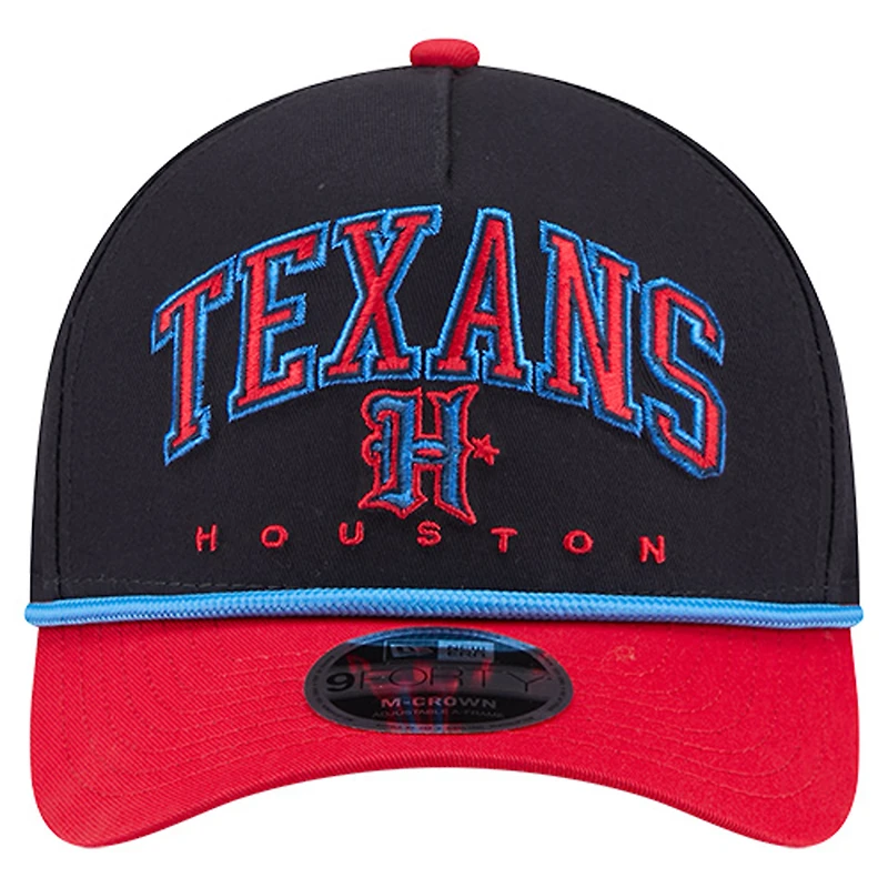 Casquette ajustable New Era H-Town Arch 9FORTY A-Frame bleu marine des Houston Texans pour homme