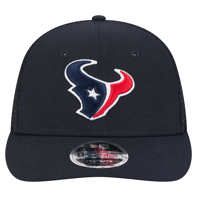 Casquette à visière basse 9FIFTY Snapback Houston Texans New Era pour homme bleu marine