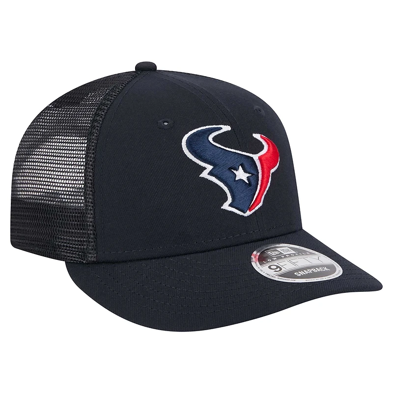 Casquette à visière basse 9FIFTY Snapback Houston Texans New Era pour homme bleu marine