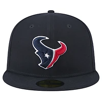 Casquette ajustée New Era Main 59FIFTY bleu marine pour homme des Houston Texans