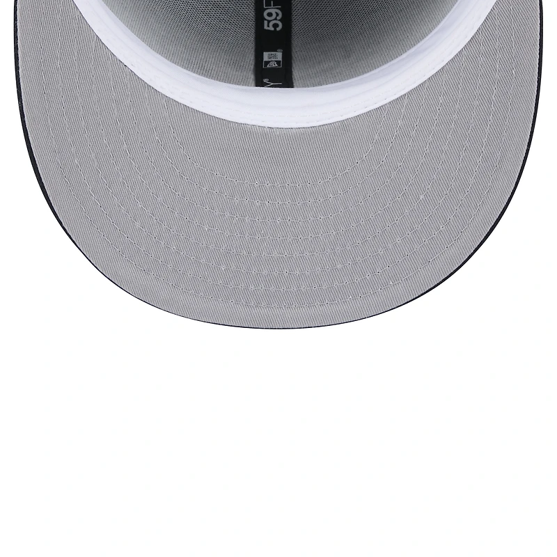 Casquette ajustée New Era Main 59FIFTY bleu marine pour homme des Houston Texans