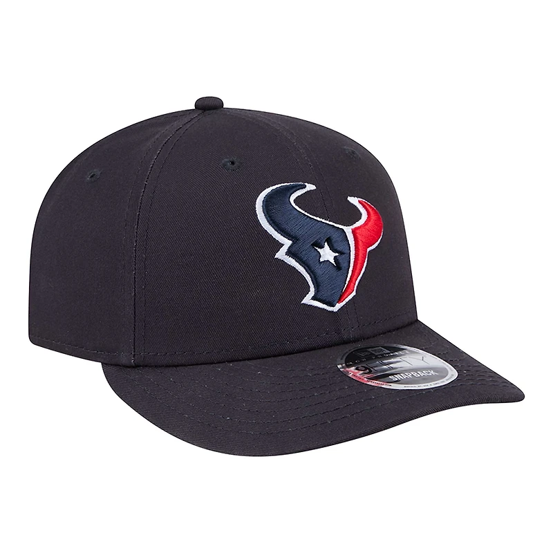 Casquette à visière basse 9FIFTY Snapback pour homme New Era bleu marine Houston Texans