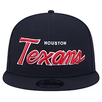 Casquette snapback 9FIFTY pour homme New Era bleu marine Houston Texans Main Script