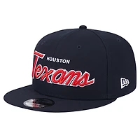 Casquette snapback 9FIFTY pour homme New Era bleu marine Houston Texans Main Script