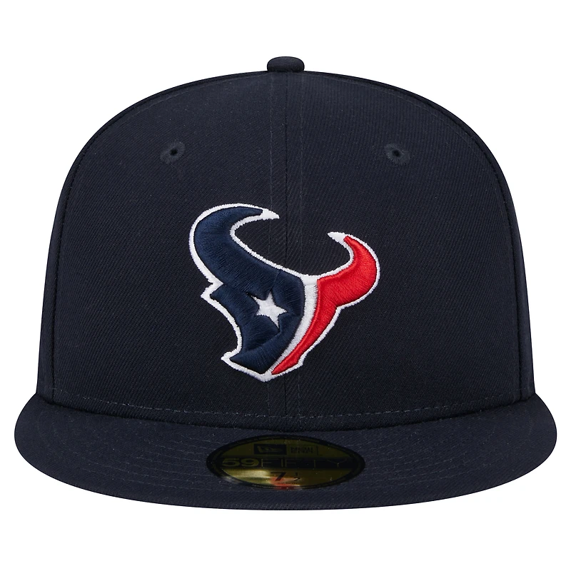 Casquette ajustée 59FIFTY pour homme New Era bleu marine Houston Texans Main Side Patch