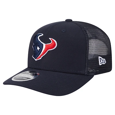 Casquette New Era bleu marine Houston Texans Main Trucker 9SEVENTY extensible à boutons-pression pour homme