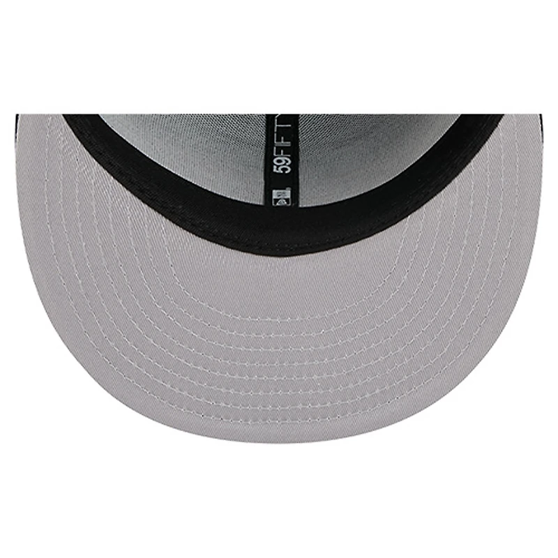 Casquette ajustée New Era 59FIFTY bleu marine Houston Texans Overlap Wordmark pour homme