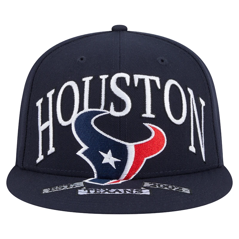 Casquette ajustée surdimensionnée 59FIFTY bleu marine des Houston Texans de New Era pour homme