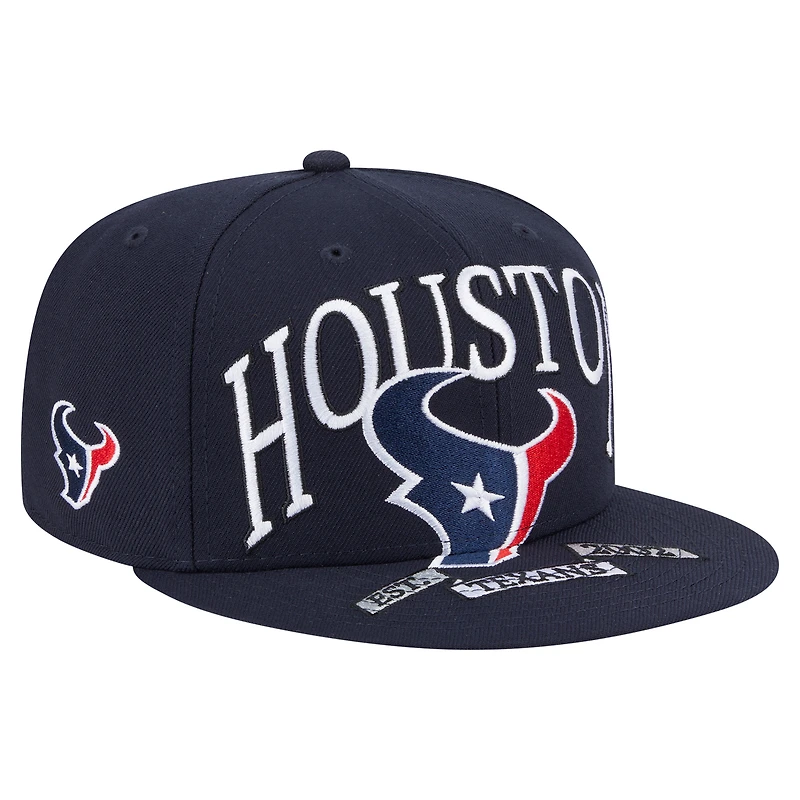 Casquette ajustée surdimensionnée 59FIFTY bleu marine des Houston Texans de New Era pour homme