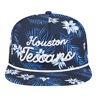 Men's New Era  Navy Houston Texans Palm Print A-Frame 9FIFTY Snapback Hat