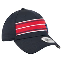 Casquette New Era 39THIRTY Flex bleu marine à rayures des Houston Texans pour homme