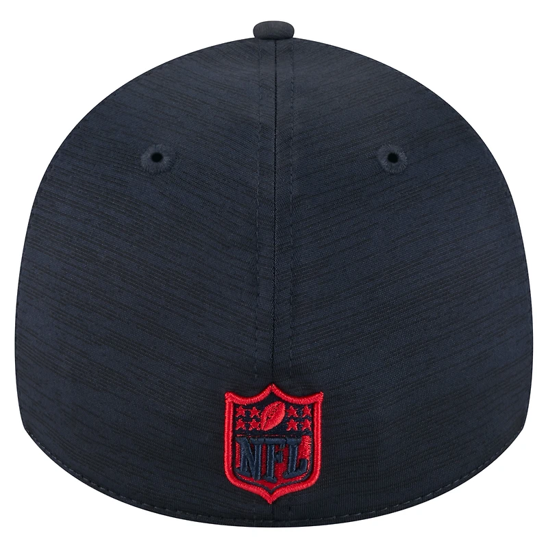Casquette New Era 39THIRTY Flex bleu marine à rayures des Houston Texans pour homme