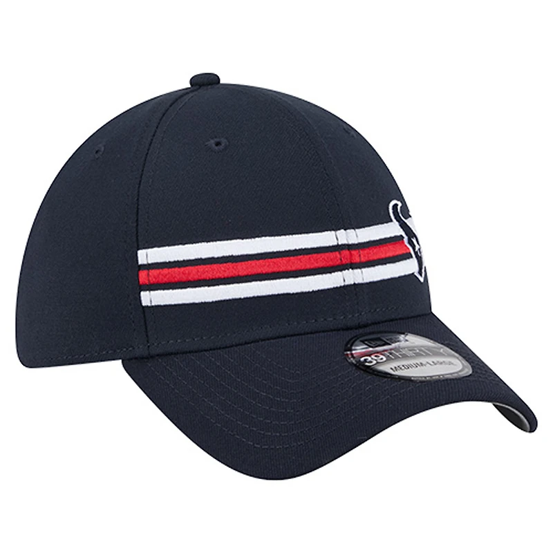 Men's New Era Navy Houston Texans Stripes 39THIRTY Flex Hat