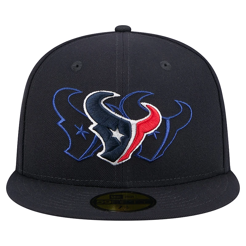 Casquette ajustée New Era 59FIFTY bleu marine des Houston Texans pour homme
