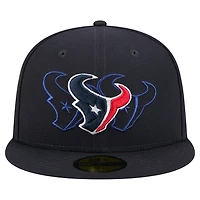 Casquette ajustée New Era 59FIFTY bleu marine des Houston Texans pour homme