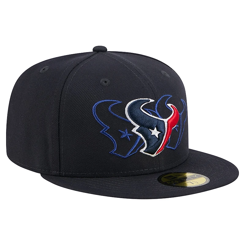 Casquette ajustée New Era 59FIFTY bleu marine des Houston Texans pour homme