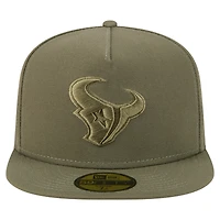 Men's New Era Olive Houston Texans Color Pack A-Frame 59FIFTY Fitted Hat