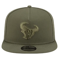 Casquette snapback A-Frame 9FIFTY pour homme New Era, coloris olive, Houston Texans
