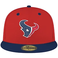 Casquette ajustée bicolore 59FIFTY Flipside pour homme des Houston Texans de New Era rouge/bleu marine