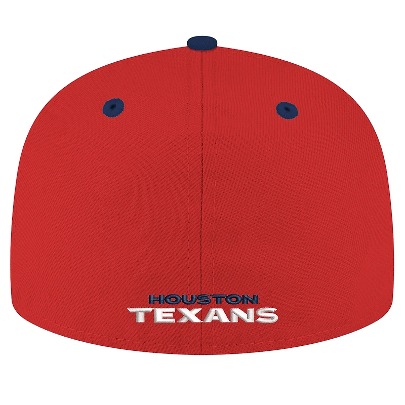 Casquette ajustée bicolore 59FIFTY Flipside pour homme des Houston Texans de New Era rouge/bleu marine