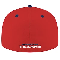 Casquette ajustée bicolore 59FIFTY Flipside pour homme des Houston Texans de New Era rouge/bleu marine
