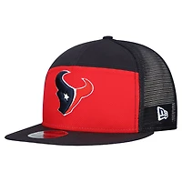 Men's New Era Red/Navy Houston Texans Outdoor Split Panel 9FIFTY Snapback Hat