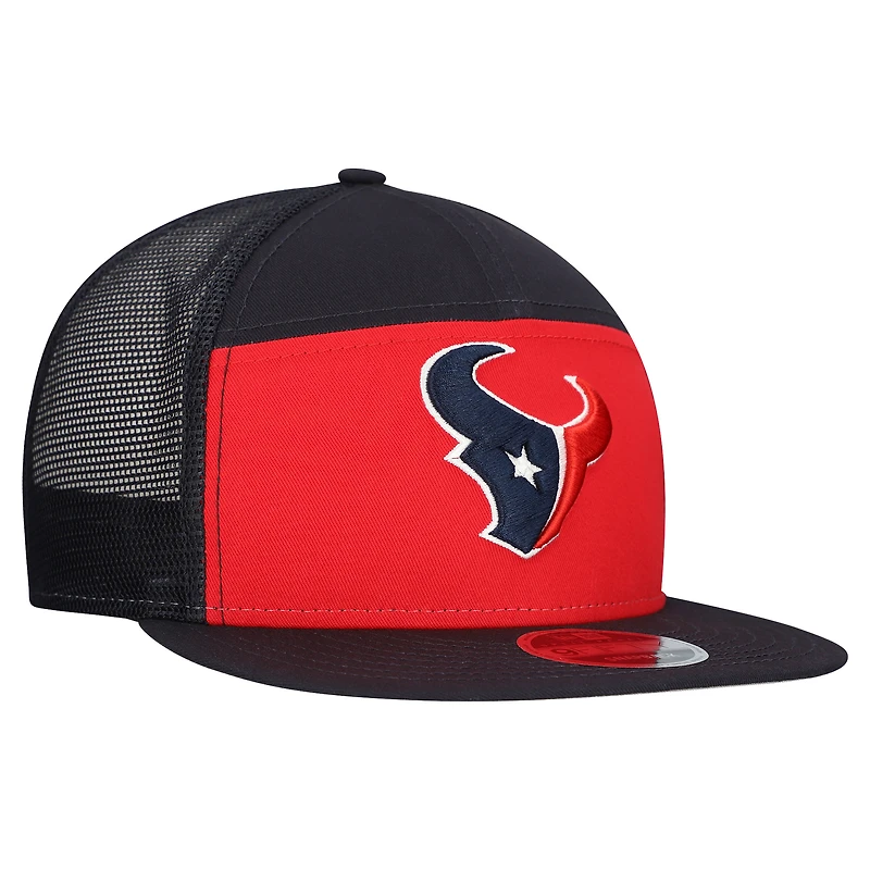 Men's New Era Red/Navy Houston Texans Outdoor Split Panel 9FIFTY Snapback Hat