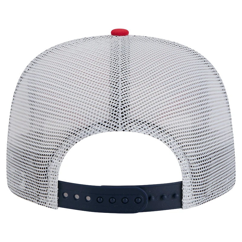 Casquette de golf à visière arrière Houston Texans rouge/bleu marine New Era pour homme
