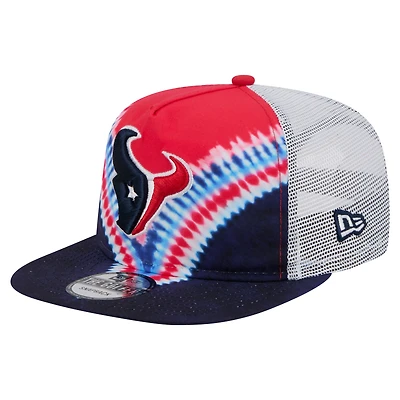 Casquette de golf à visière arrière Houston Texans rouge/bleu marine New Era pour homme
