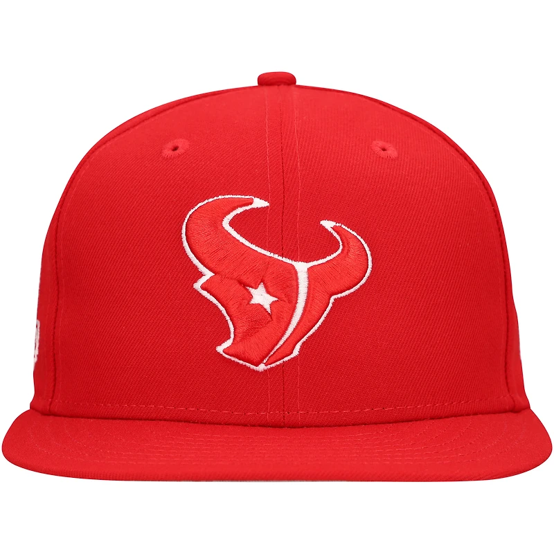 Casquette ajustée 59FIFTY à patch principal des Texans de Houston Scarlet New Era pour homme