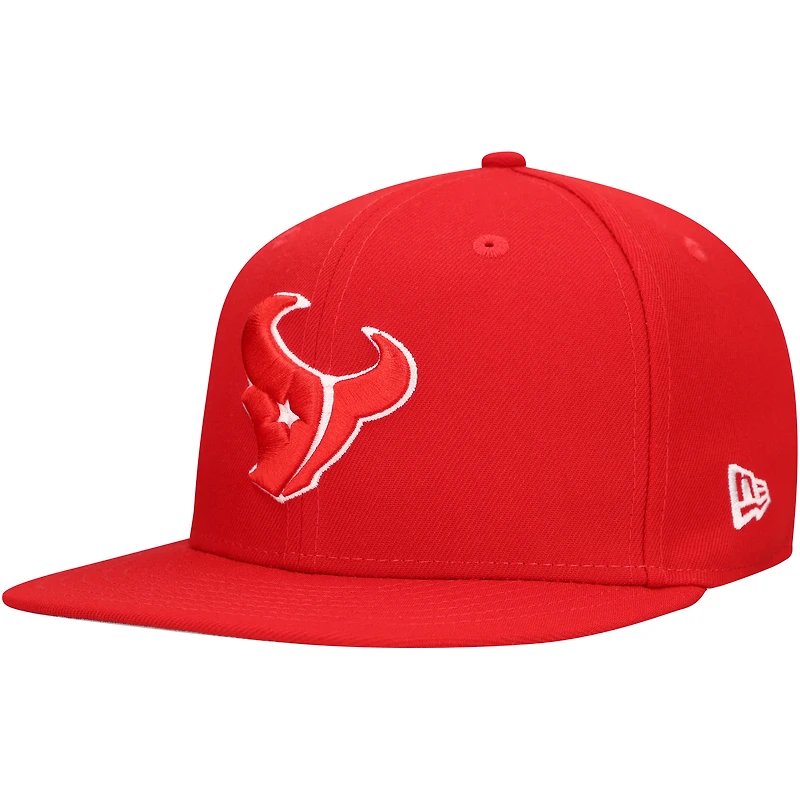Casquette ajustée 59FIFTY à patch principal des Texans de Houston Scarlet New Era pour homme