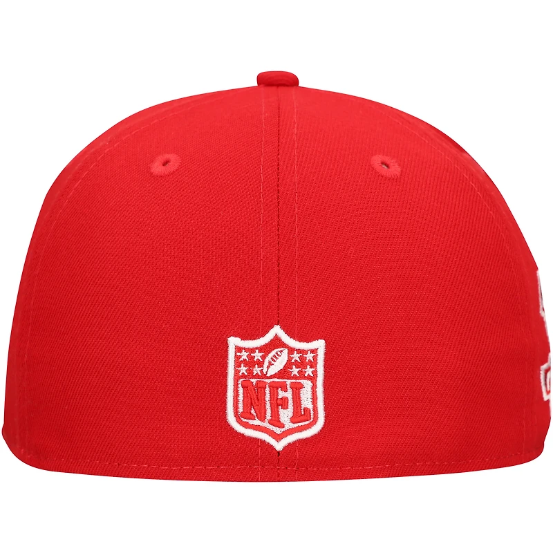 Casquette ajustée 59FIFTY à patch principal des Texans de Houston Scarlet New Era pour homme