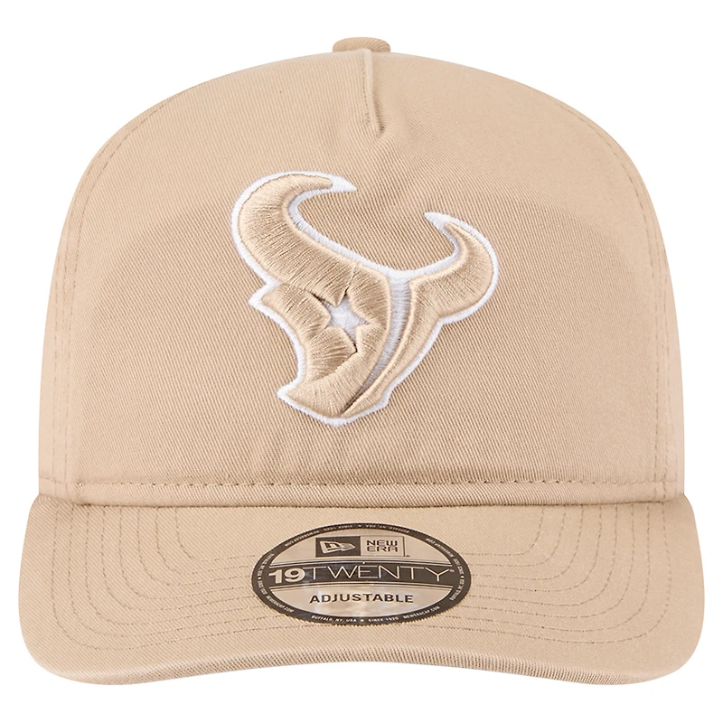 Casquette ajustable 19TWENTY beige New Era pour homme des Houston Texans