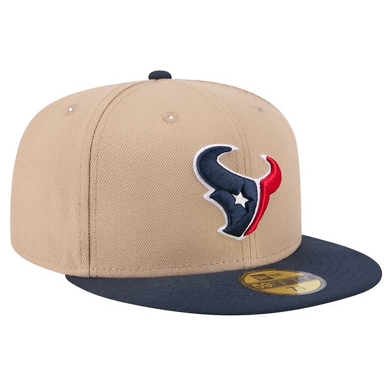 Men's New Era Tan Houston Texans  Logo Main 59FIFTY Fitted Hat