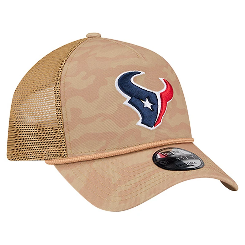 Men's New Era Tan Houston Texans Wheat Camo 9FORTY Adjustable Hat