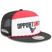 Men's New Era White/Black Houston Texans 2025 Inspire Change Split Panel 9FIFTY Snapback Hat
