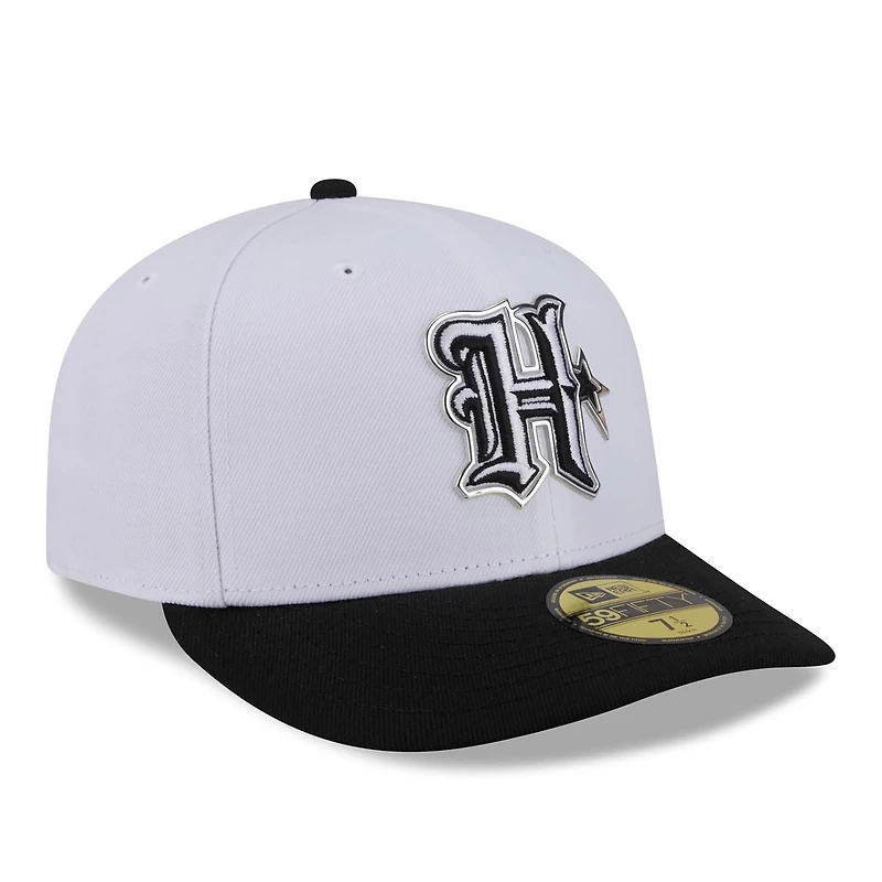 Men's New Era  White/Black Houston Texans 2026 NFL Draft Pre-Curved 59FIFTY Fitted Hat