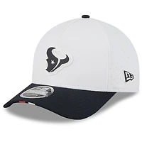 Men's New Era  White/Navy Houston Texans 2025 NFL Training Camp A-Frame 9FORTY Adjustable Hat
