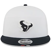 Casquette snapback 9FIFTY à panneaux fendus New Era pour homme, blanc/bleu marine, Houston Texans, camp d'entraînement NFL 2025