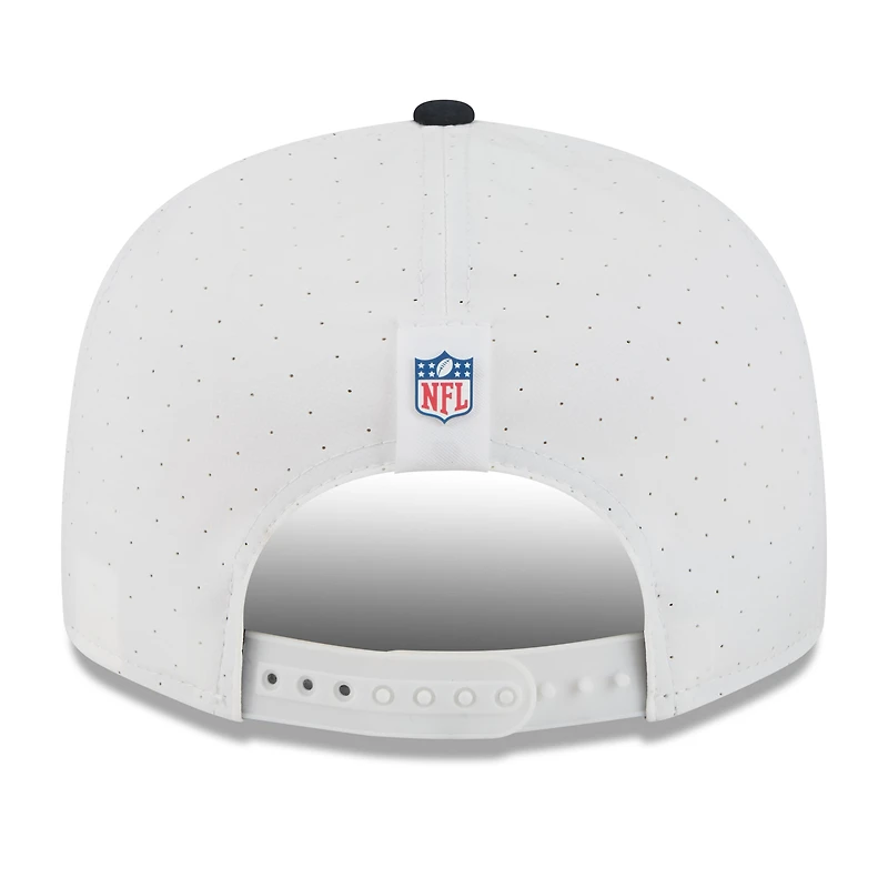 Casquette snapback 9FIFTY à panneaux fendus New Era pour homme, blanc/bleu marine, Houston Texans, camp d'entraînement NFL 2025