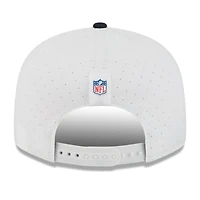 Casquette snapback 9FIFTY à panneaux fendus New Era pour homme, blanc/bleu marine, Houston Texans, camp d'entraînement NFL 2025