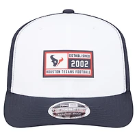 Casquette ajustable 9SEVENTY blanche/bleu marine Houston Texans Established Patch pour homme New Era