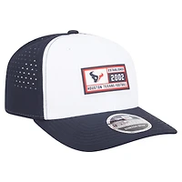 Casquette ajustable 9SEVENTY blanche/bleu marine Houston Texans Established Patch pour homme New Era