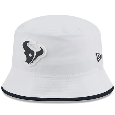 Bob New Era extensible blanche pour homme, Houston Texans, camp d'entraînement NFL 2025