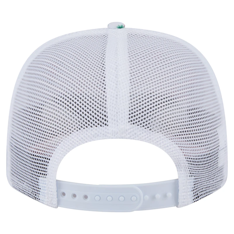 Casquette extensible à bouton-pression New Era blanche Houston Texans Adventure Flamingo Pattern 9SEVENTY pour homme