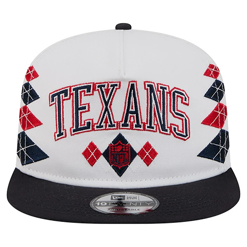 Men's New Era  White Houston Texans Argyle 19TWENTY Adjustable Hat