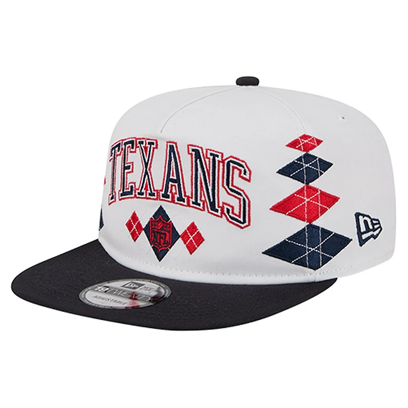 Men's New Era White Houston Texans Argyle 19TWENTY Adjustable Hat