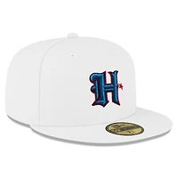 Casquette ajustée New Era Houston Texans Omaha 59FIFTY blanche pour hommes