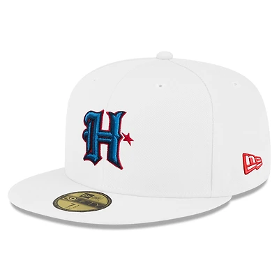 Casquette ajustée New Era Houston Texans Omaha 59FIFTY blanche pour hommes